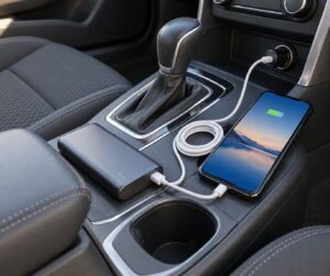 how to charge devices while driving