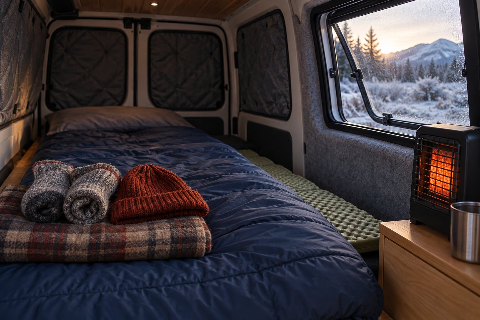 how to stay warm sleeping in a van