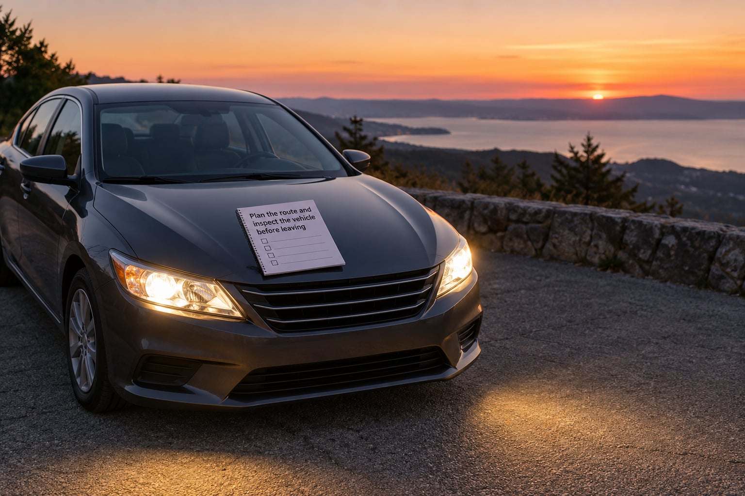 Plan the route and inspect the vehicle before leaving