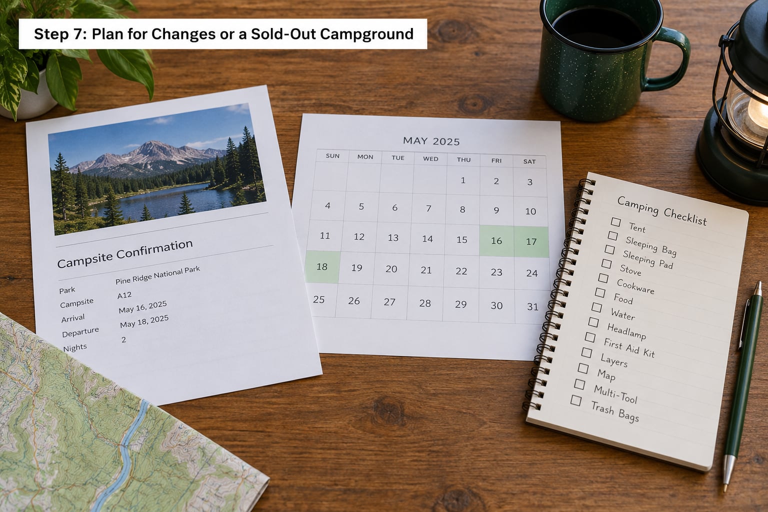 Step 7: Plan for Changes or a Sold-Out Campground